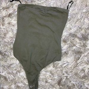 Forever 21 army green sleeveless bodysuit, size x-small.